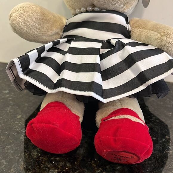 Starbucks Bearista Bear Alice & Olivia by Stacey Bendet Black White Dress Pearls - Picture 3 of 10